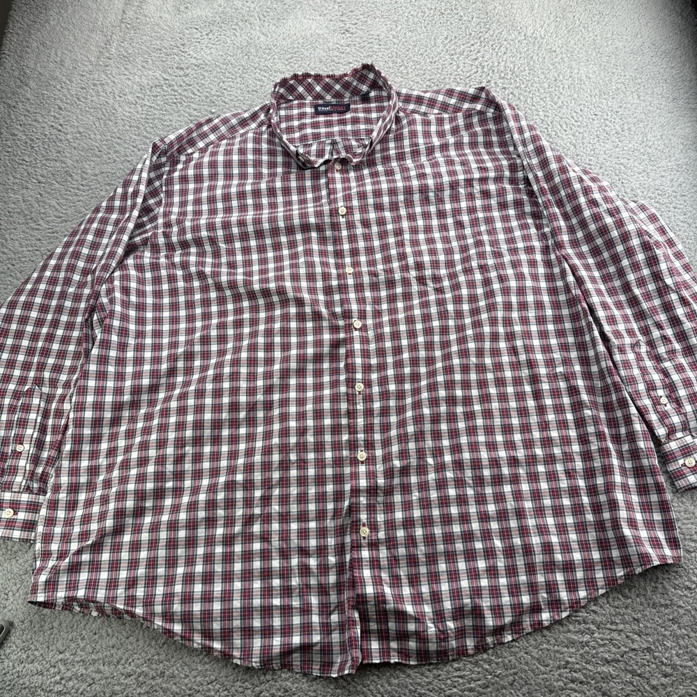 Roundtree & Yorke TravelSmart Shirt Men 3XB Black Red Check Excellent Button Up